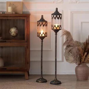 2li Set Telkari Ayaklı Fener 15x105cm