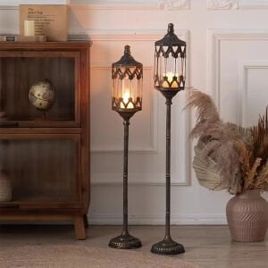 2li Set Telkari Ayaklı Fener 15x105cm