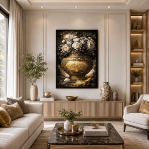 UV Vazodaki Çiçekler Tablo 75x105cm
