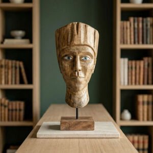 Ahşap Oyma Büst 16x41cm