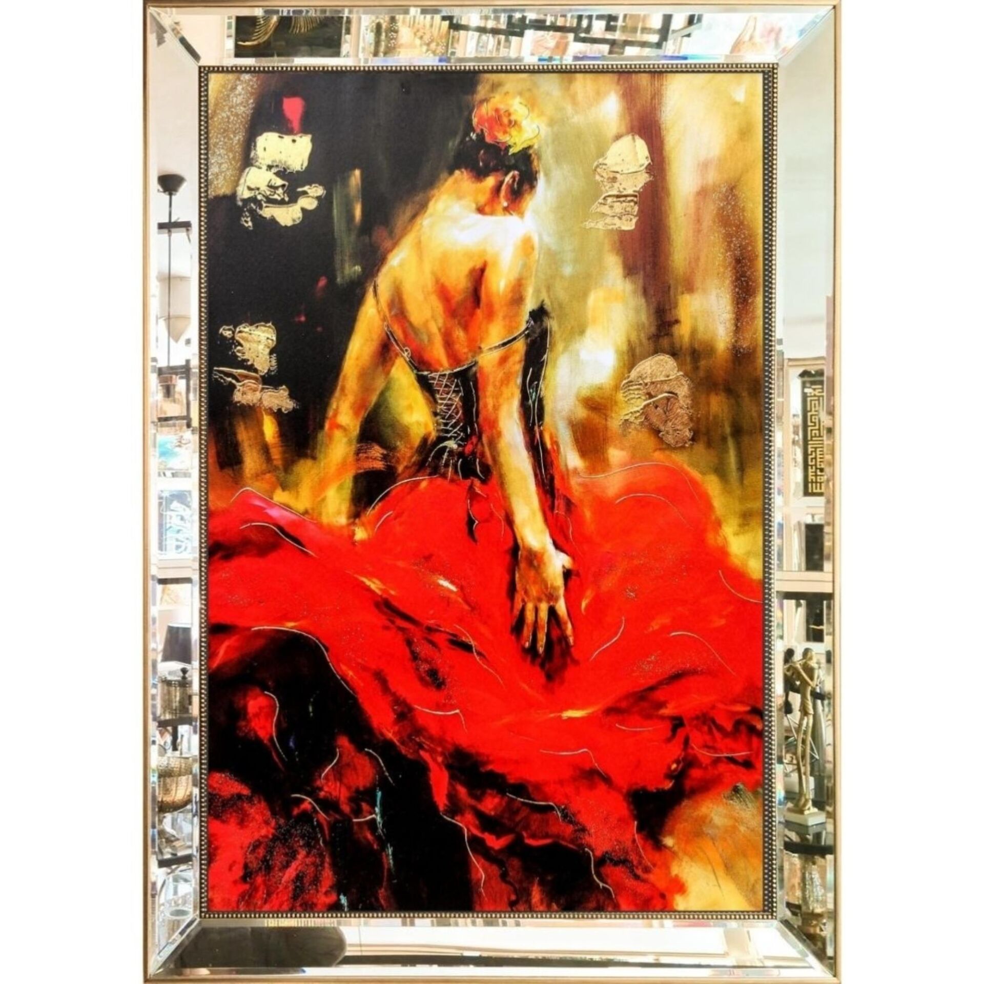 Aynalı Kadın Tuval Tablo 82x112cm