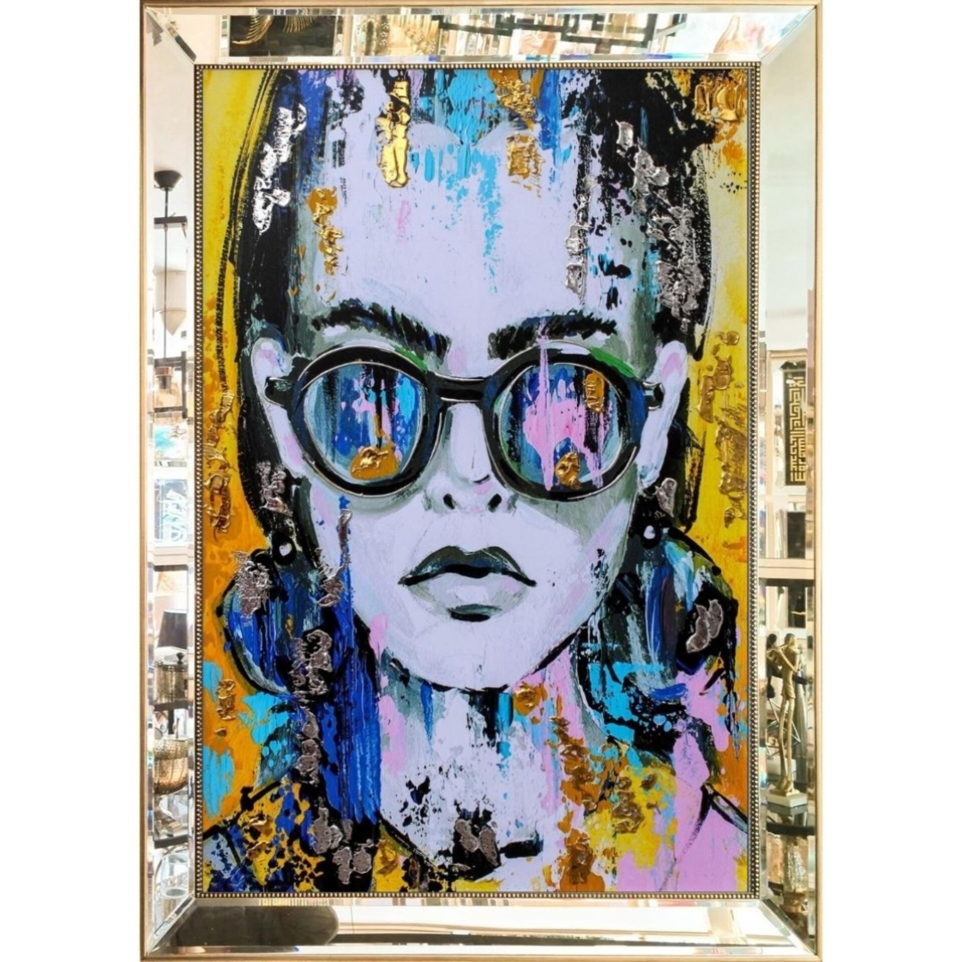 Aynalı Kadın Tuval Tablo 82x112cm