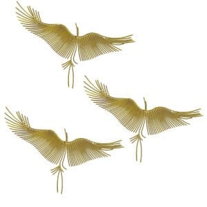 3lü Set Metal Kuş Duvar Obje 33x58cm