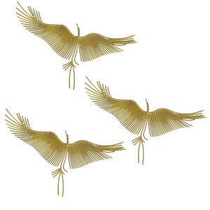 3lü Set Metal Kuş Duvar Obje 33x58cm