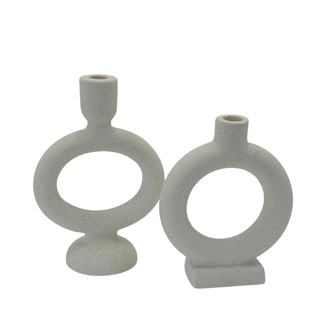 2li Set Seramik Şamdan 16x23cm