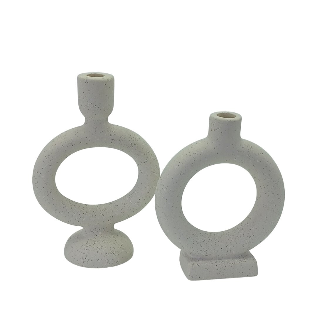 2li Set Seramik Şamdan 16x23cm