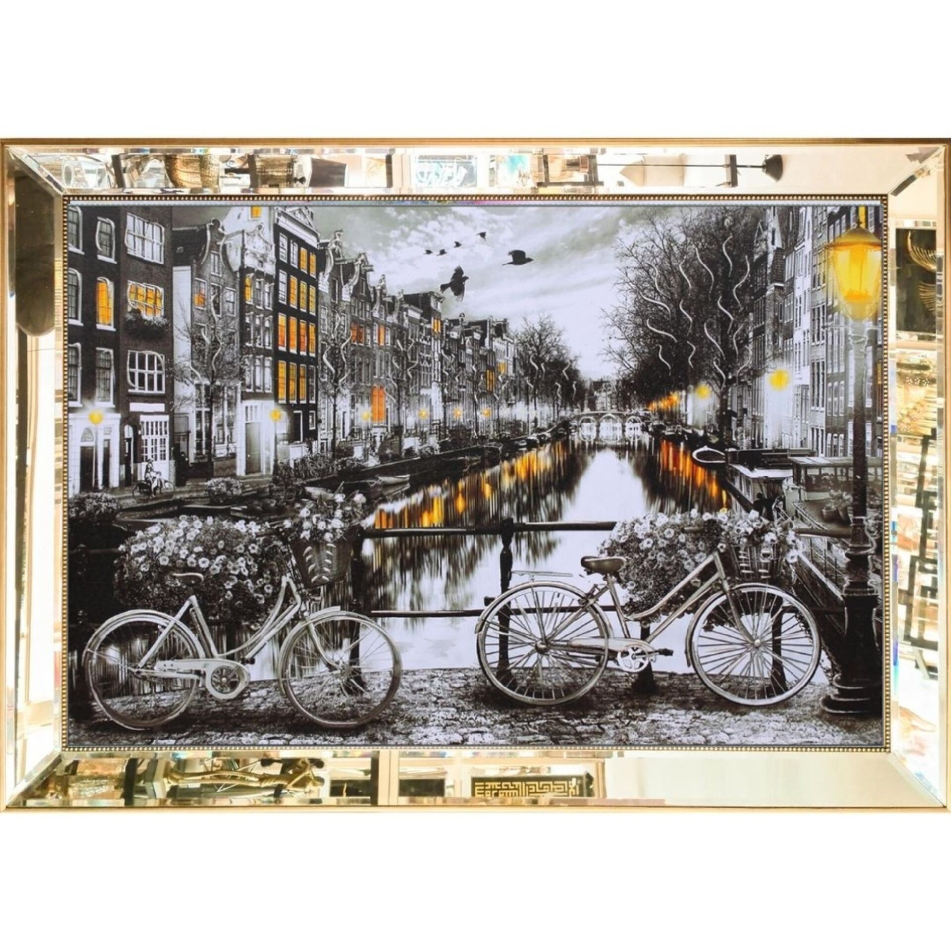 Aynalı Amsterdam TuvalTablo 82x112 cm