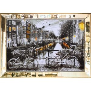 Aynalı Amsterdam TuvalTablo 82x112 cm