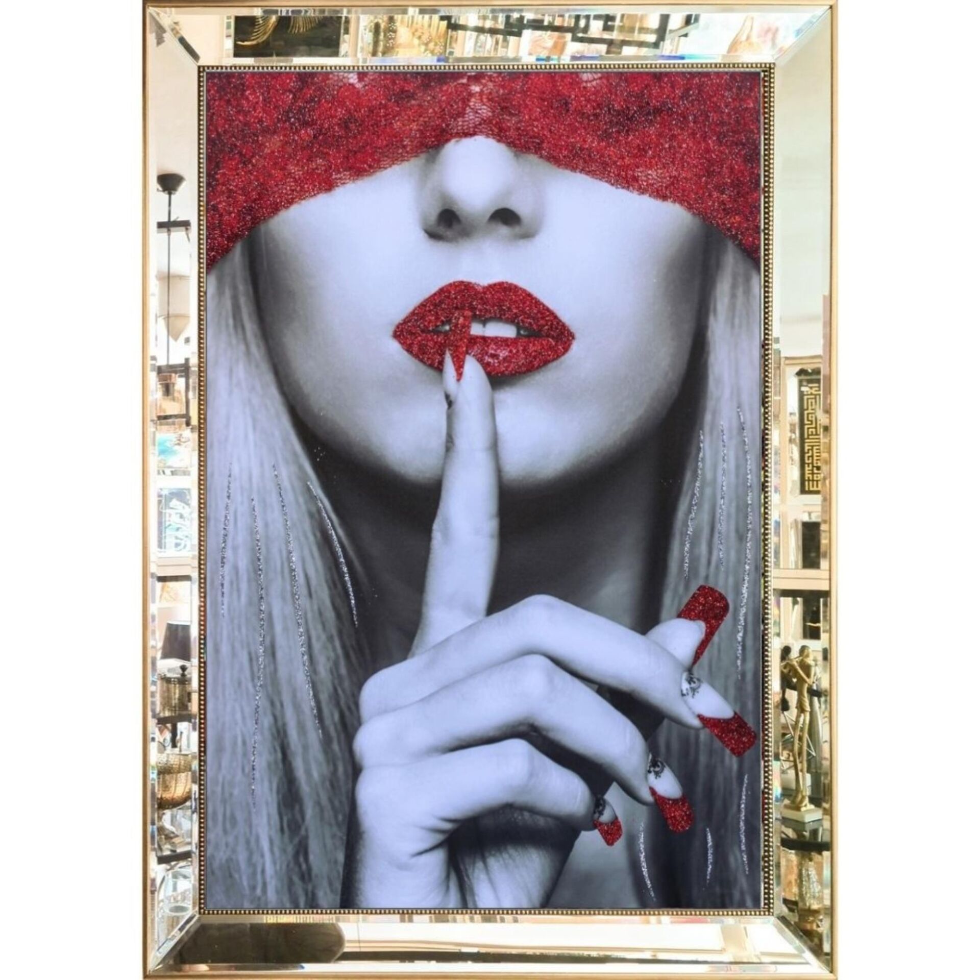 Aynalı Bayan Tuval Tablo 82x112cm