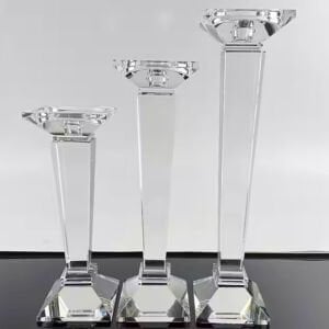 3lü Set Kristal Şamdan 10x24cm