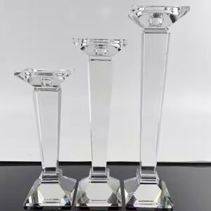 3lü Set Kristal Şamdan 10x24cm