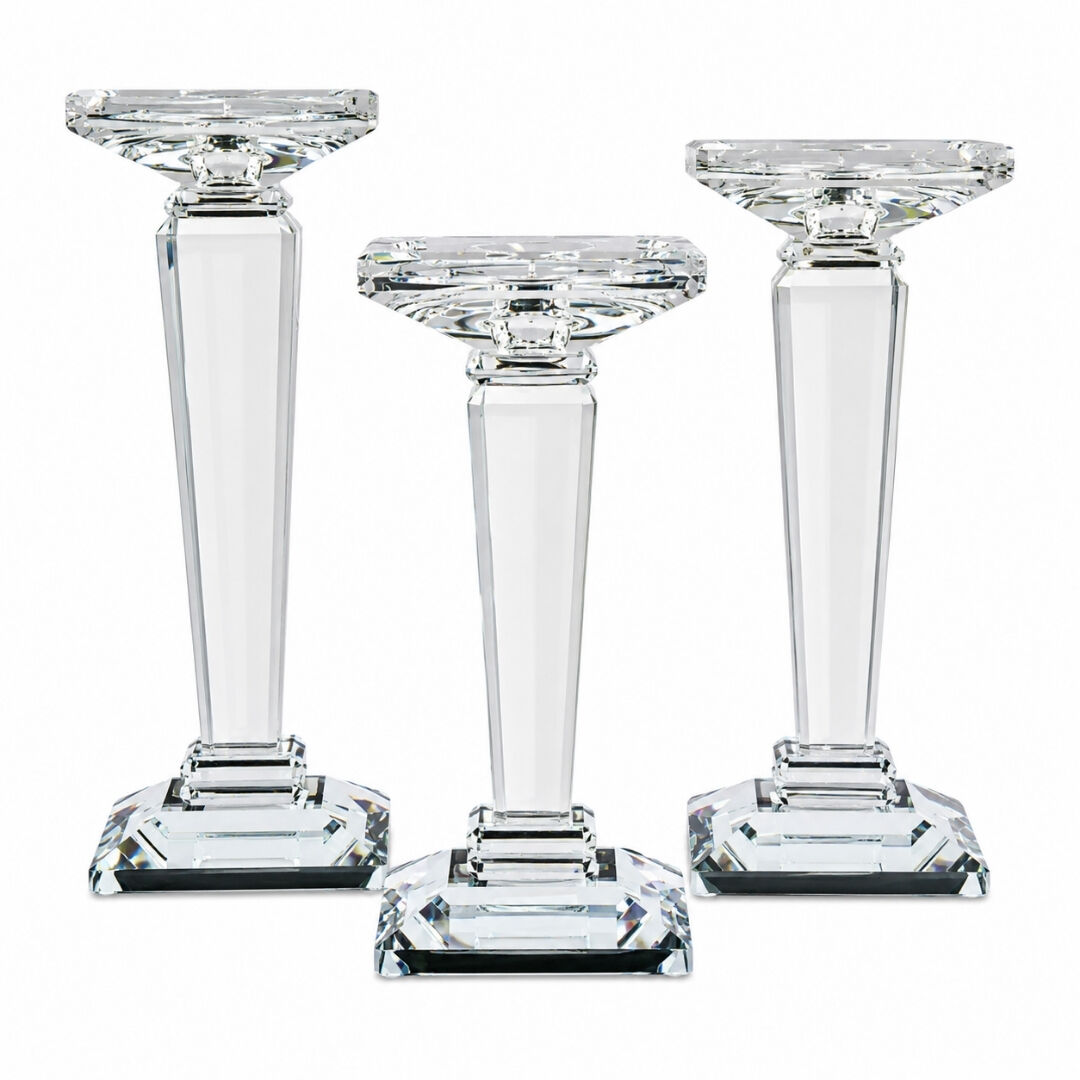 3lü Set Kristal Şamdan 10x24cm