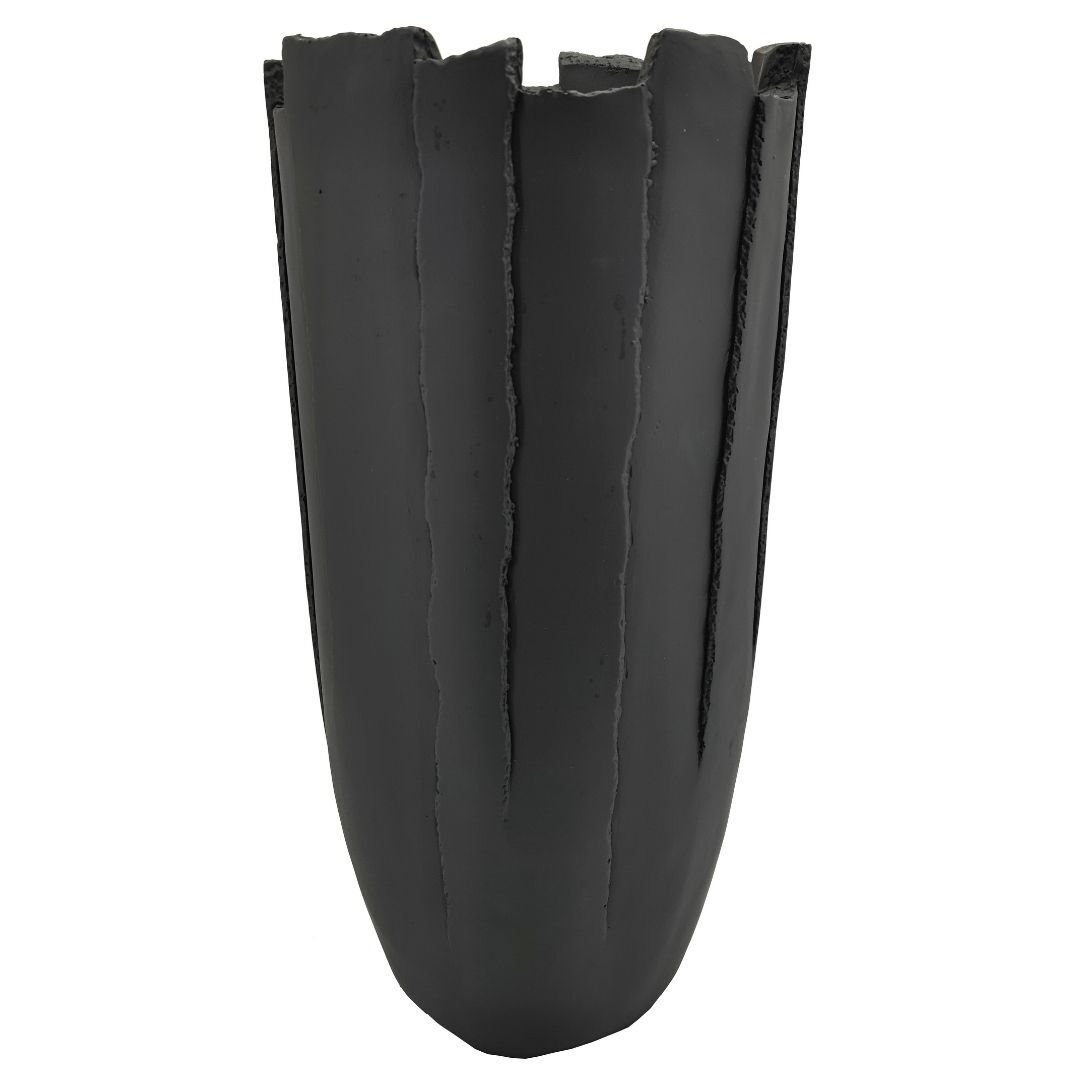 Ancona Çizgili Vazo 32x70cm Siyah