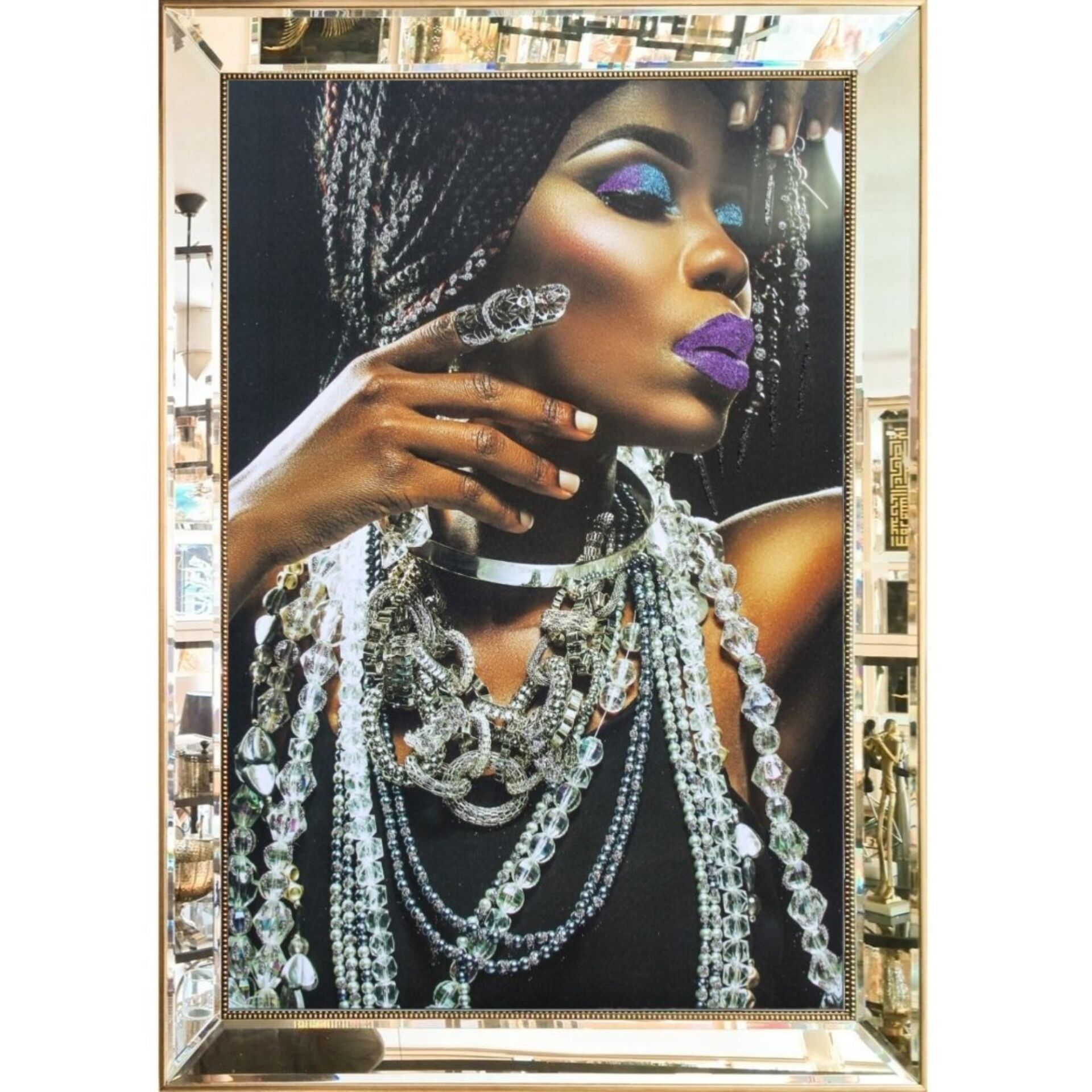 Aynalı Bayan Tuval Tablo 82x112cm