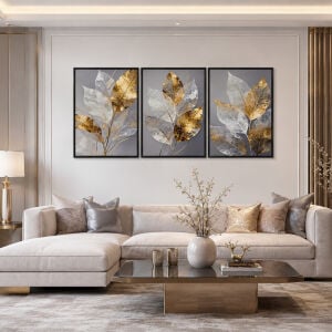 3lü Set Yapraklar Epoksi Tablo 80x180cm
