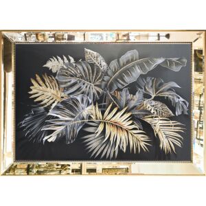 Aynalı Yaprak Tuval Tablo 82x112cm