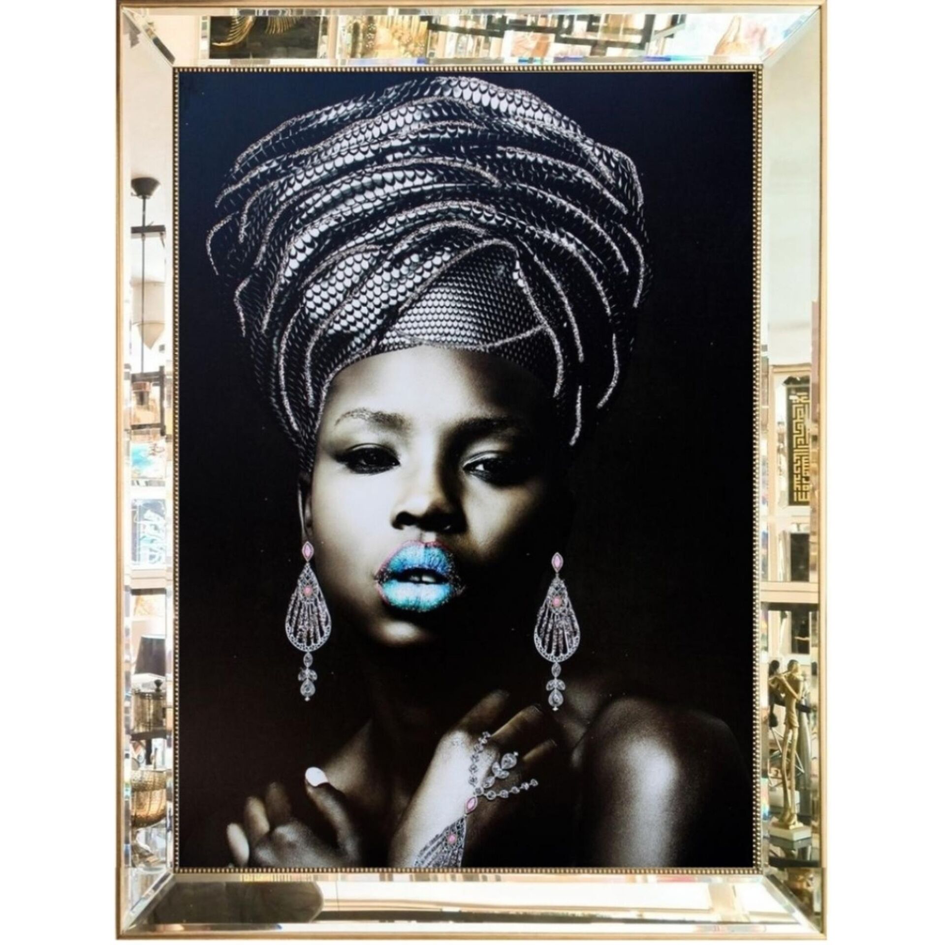 Aynalı Kadın Tuval Tablo 82x112cm