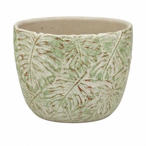 Antik Beton Saksı Yassı 21x26cm