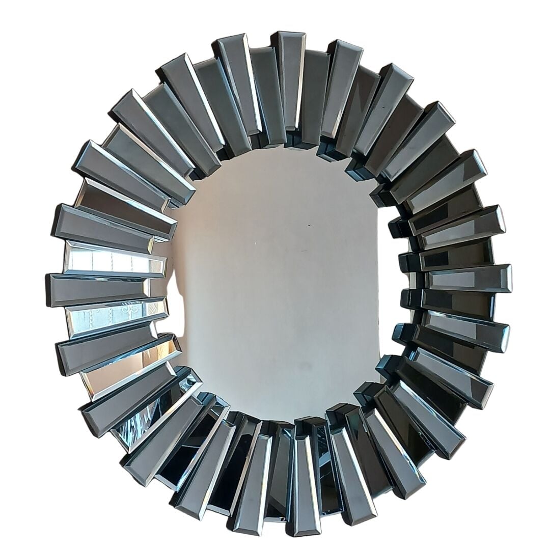 Kristal Yuvarlak Ayna Füme 80cm