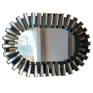 Kristal Oval Ayna Bronz 80x116cm