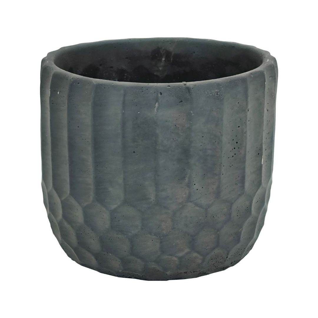 Antik Beton Saksı Antrasit 18x20cm