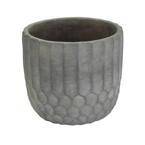 Antik Beton Saksı Gri 17x20cm