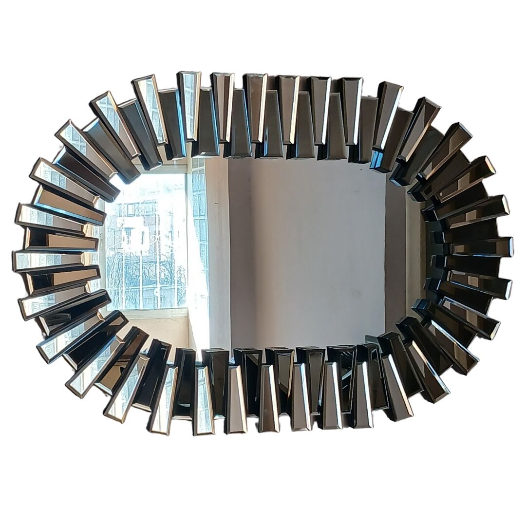 Kristal Oval Ayna Füme 80x116cm