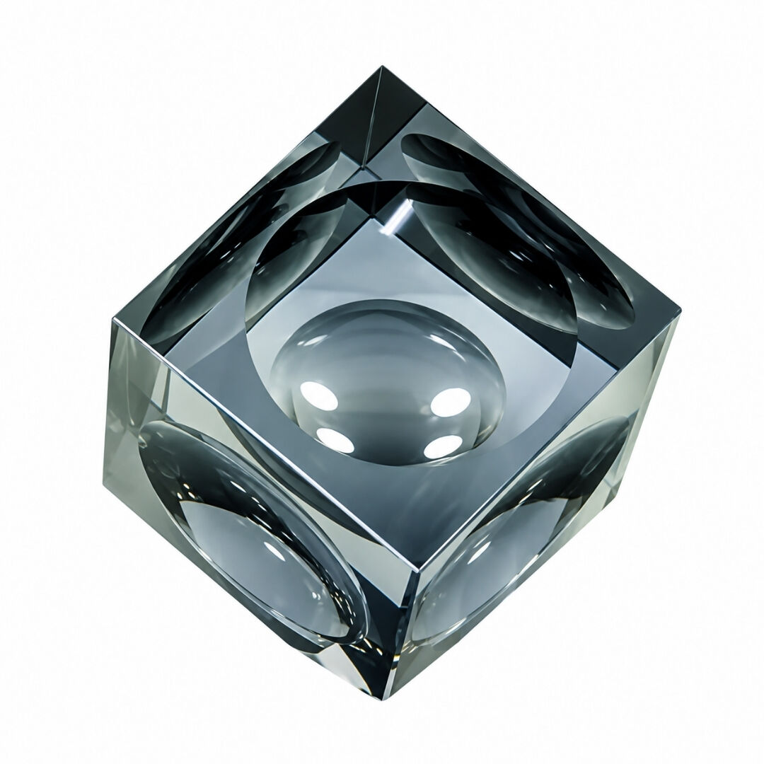 Kristal Küp Obje B.Boy 10x10cm