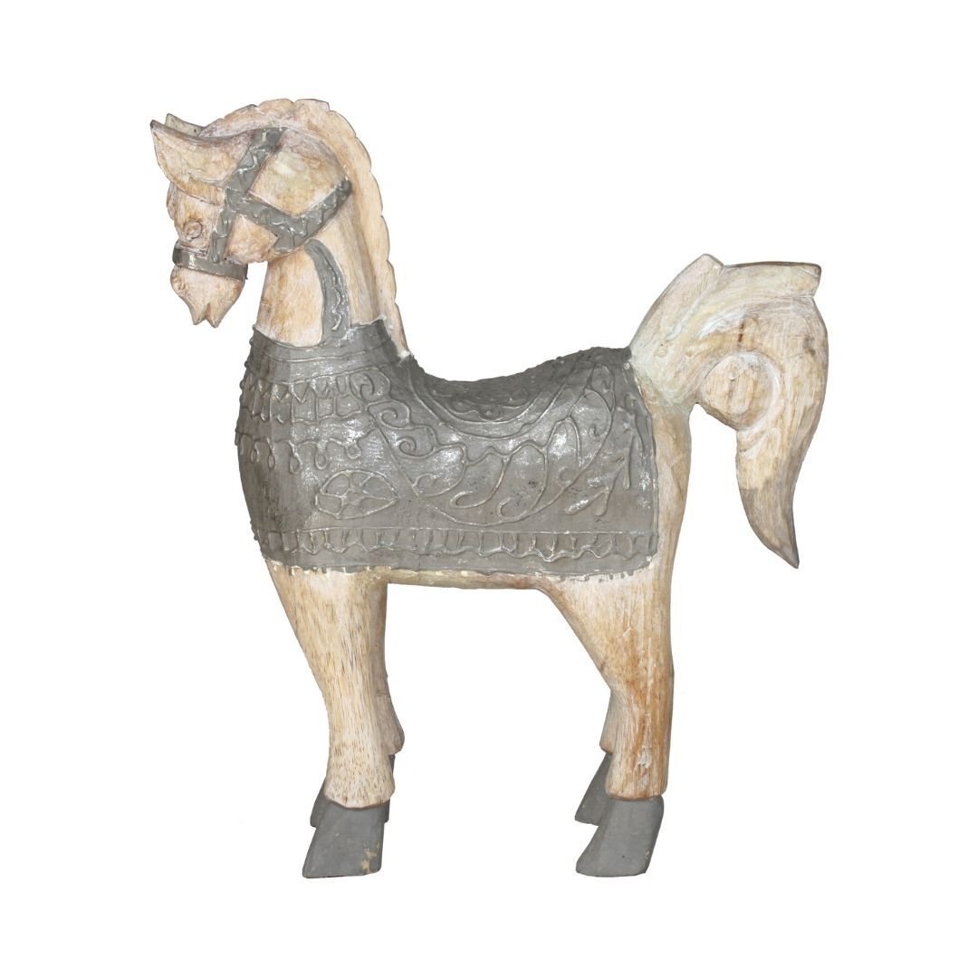 Ahşap At Obje 35x40cm