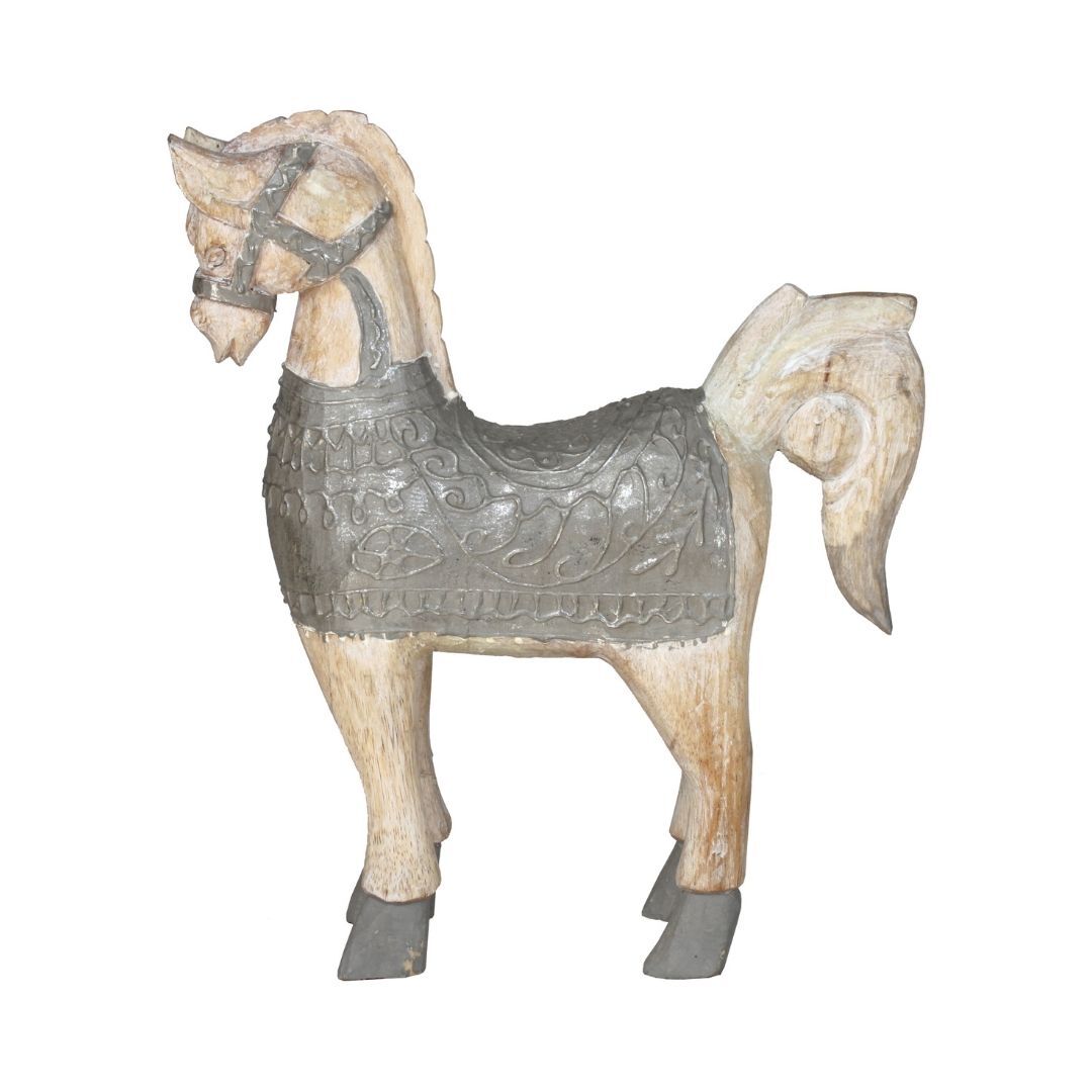 Ahşap At Obje 35x40cm