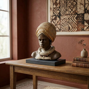 Afrikalı Kadın Büst 28x32cm