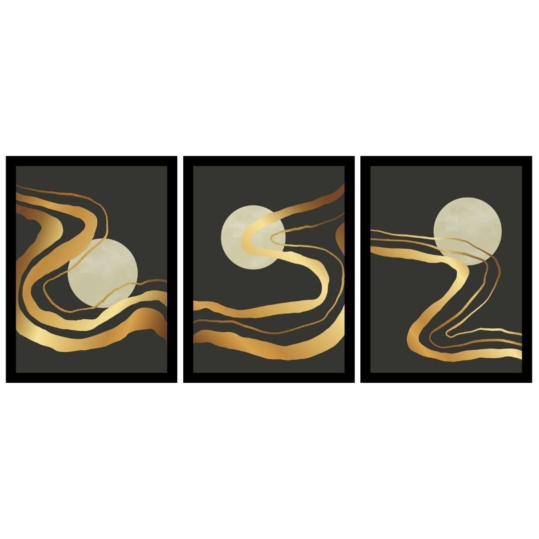 UV 3lü Set Soyut Tablo 70x165cm