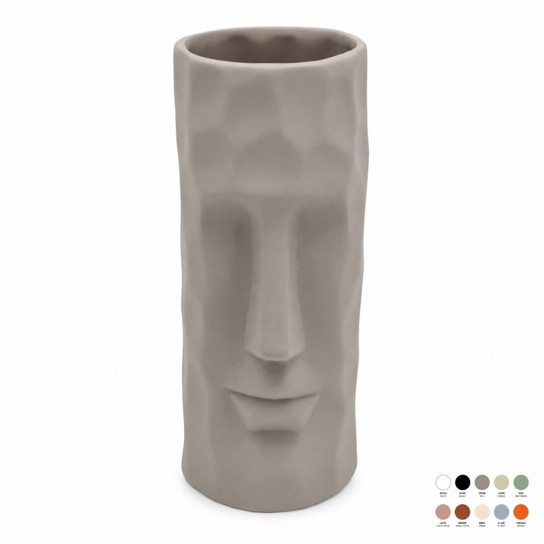 Maoi Yüz Vazo 10x23cm