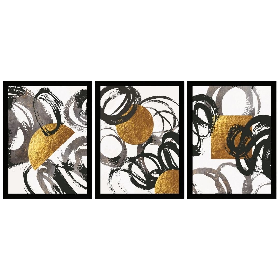UV 3 lü Set Soyut Tablo 80x180cm