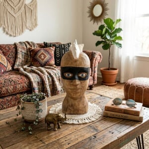 Büst Ahşap Maske 14x33cm