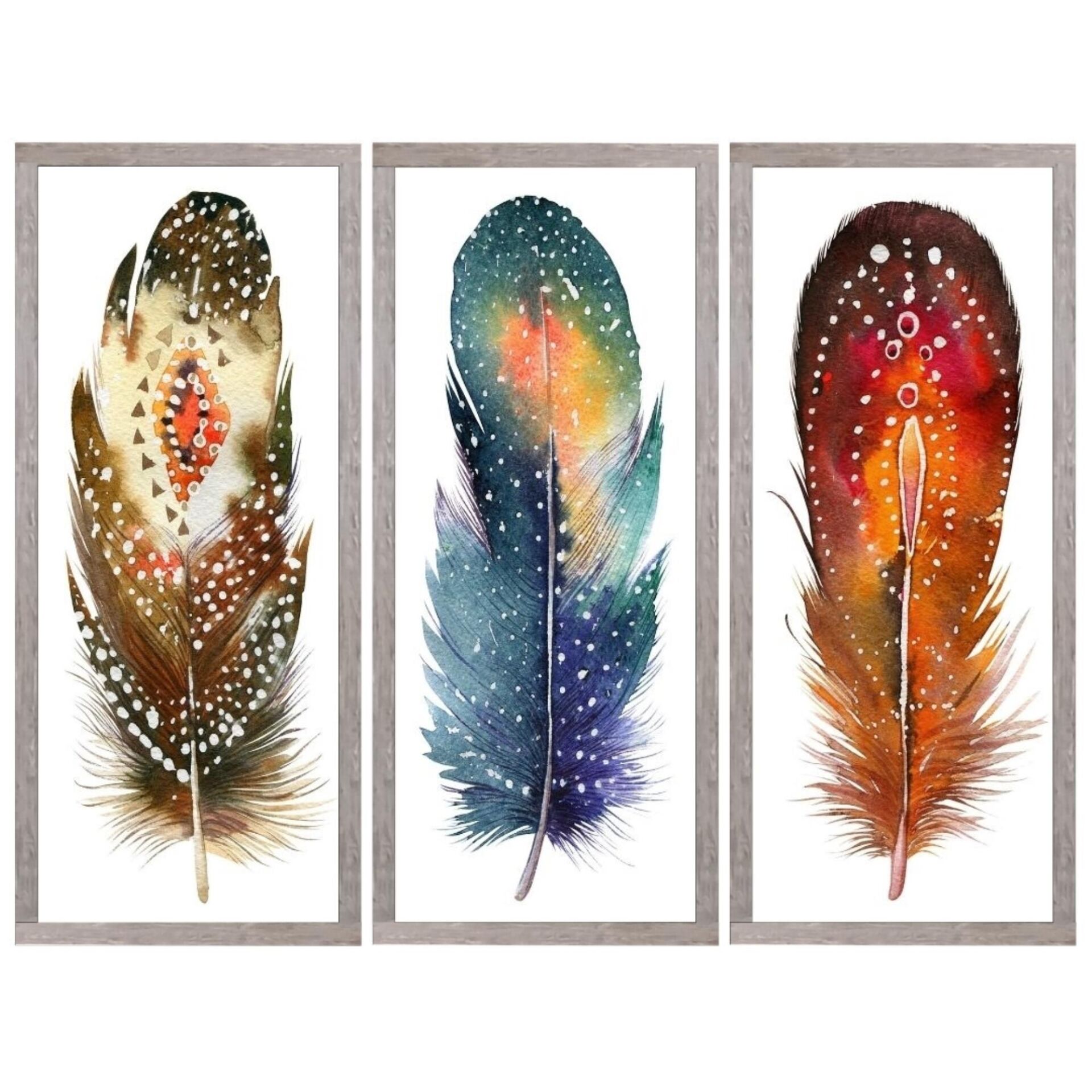 UV 3 lü Set Renkli Tüy Tablo 105x135cm