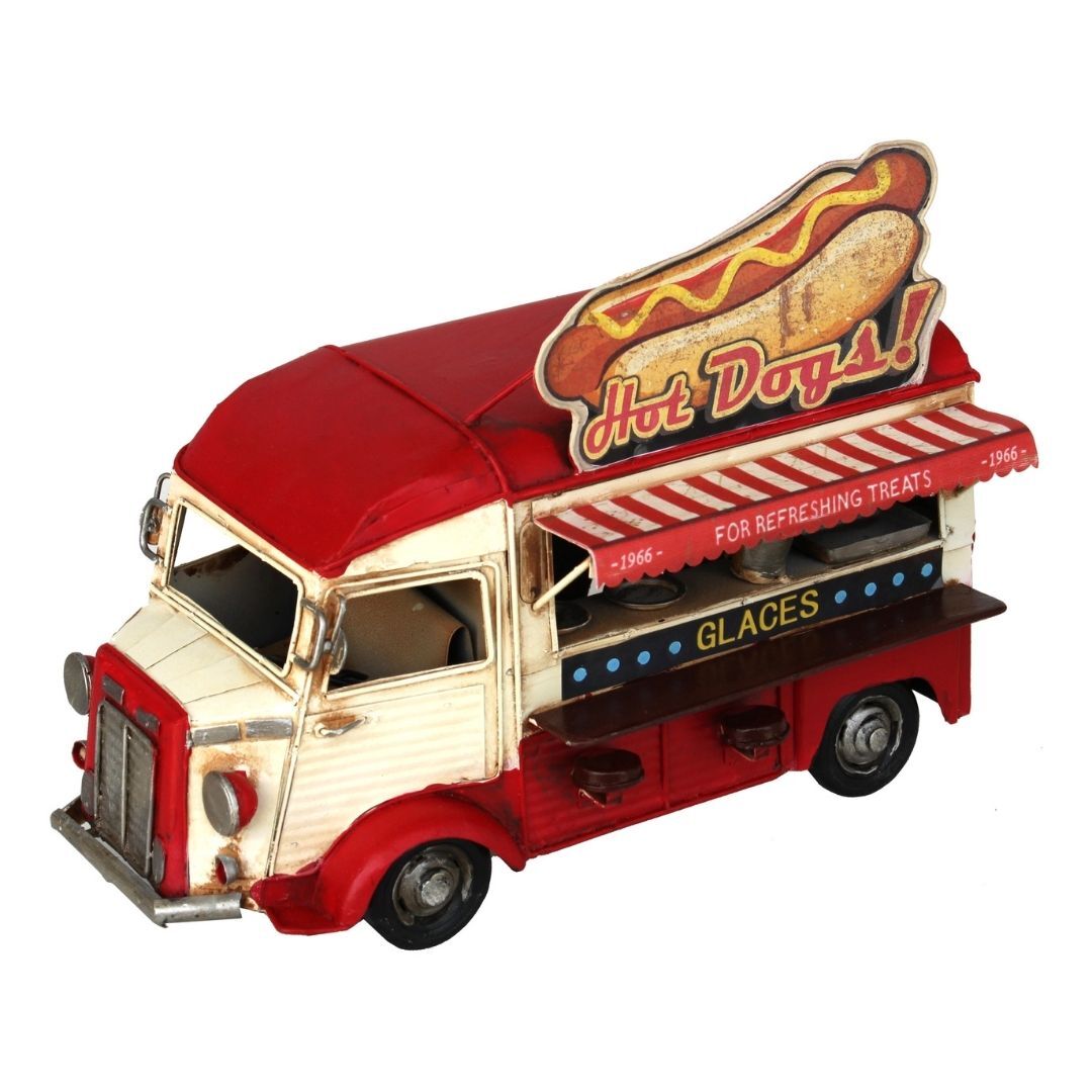 Retro Metal Fastfood Araba 21x29cm