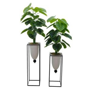 2 li Set Bitkili Saksı Beyaz 75x140cm