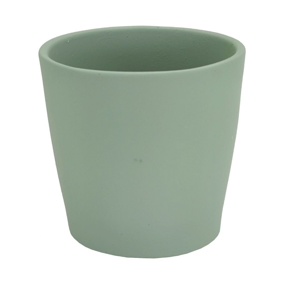 Seramik Saksı Yeşil 13x14cm