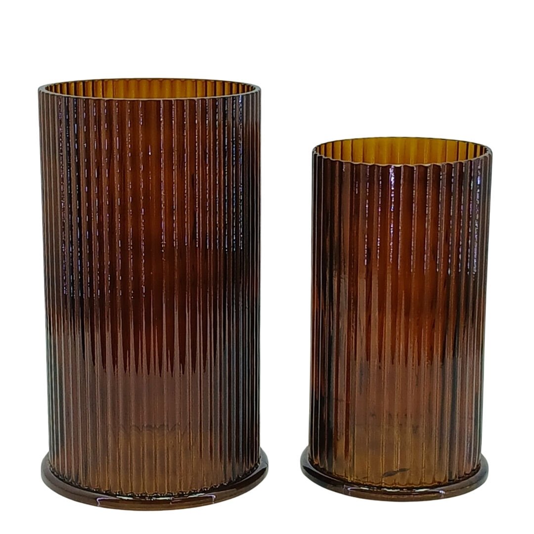 2li Set Cam Vazo 16x27cm Amber