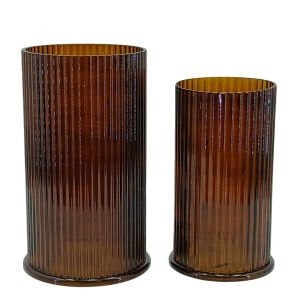 2li Set Cam Vazo 16x27cm Amber