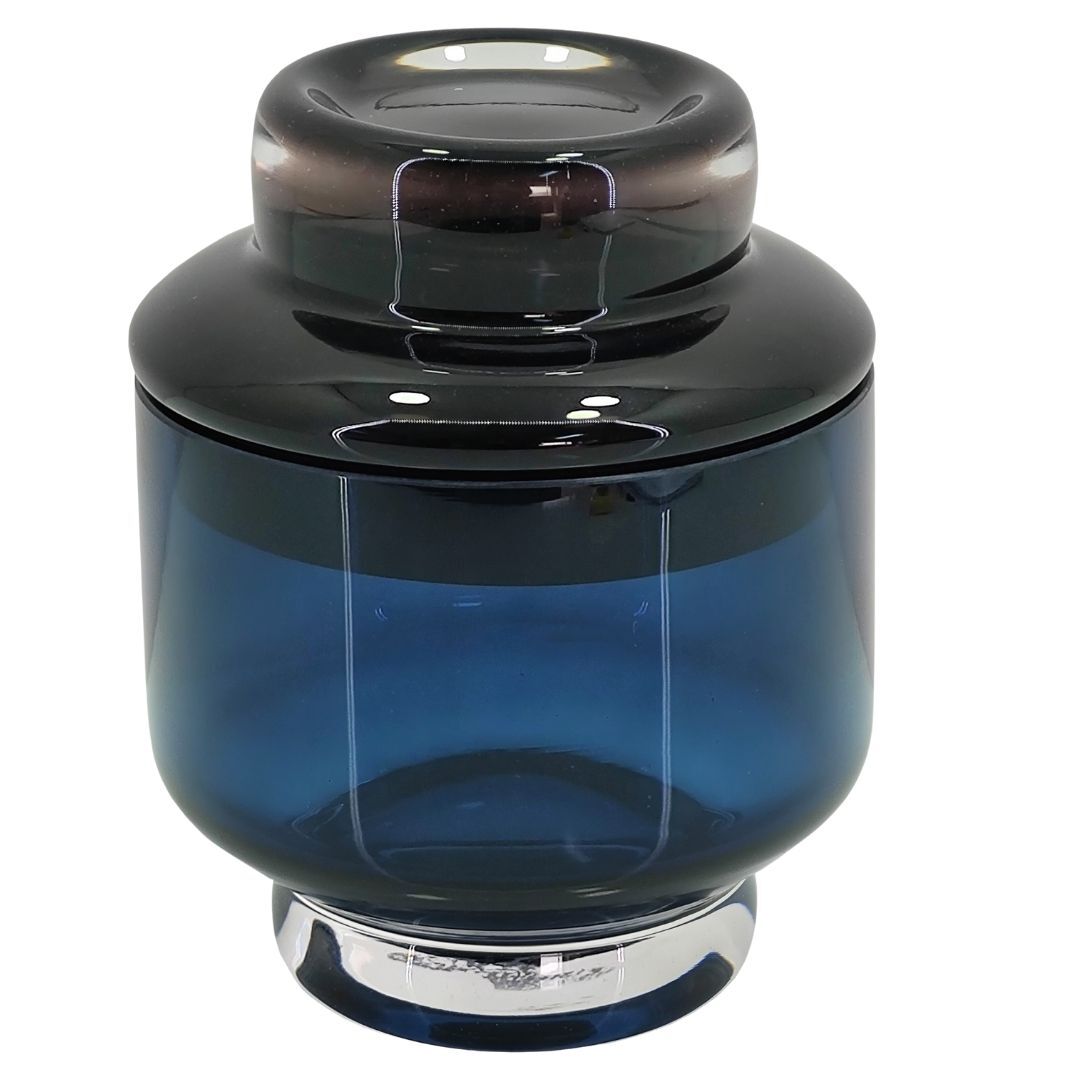 Cam Kapaklı Obje Mavi 16x20cm