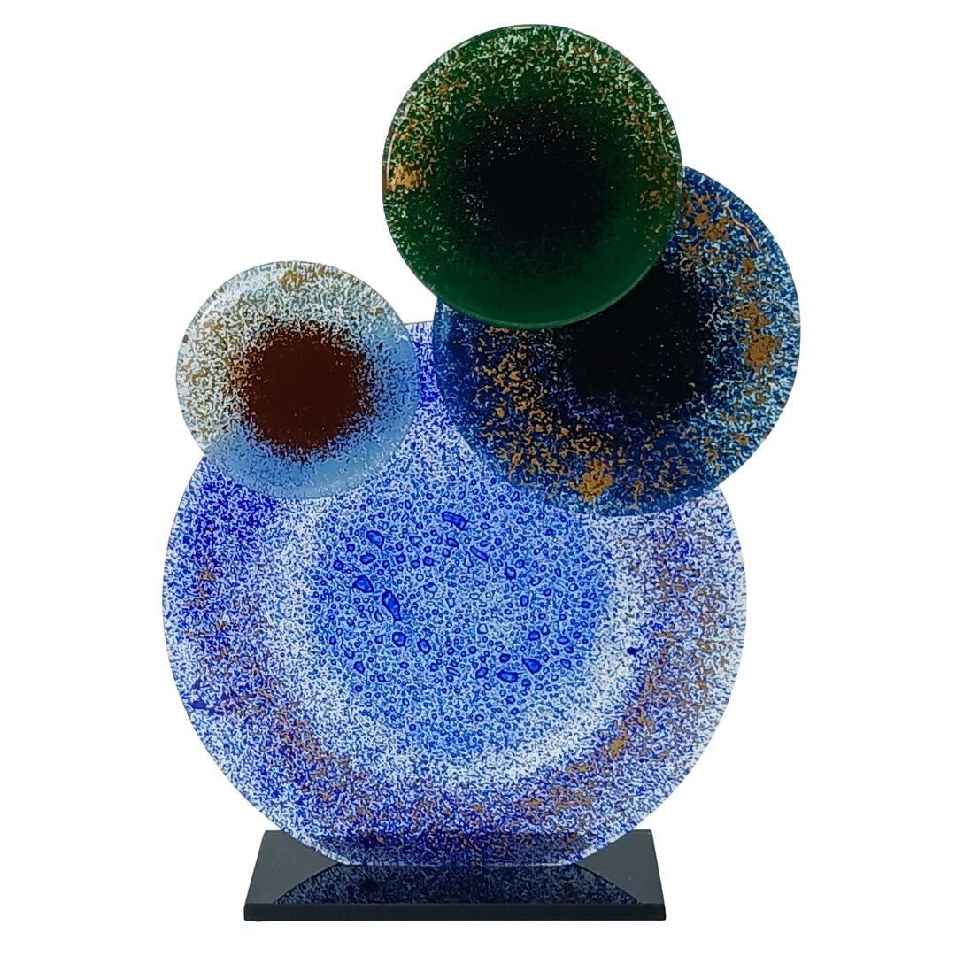 Soyut Füzyon Cam Obje 26x38cm