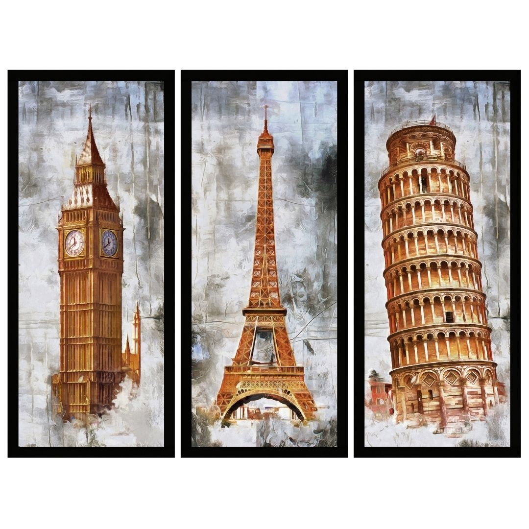 UV 3 lü Set Kuleler Tablo 105x135cm