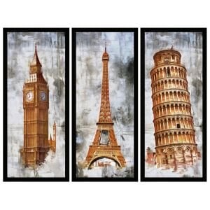 UV 3lü Set Kuleler Tablo 105x135cm