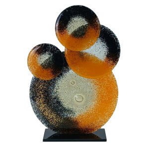 Soyut Füzyon Cam Obje 26x38cm