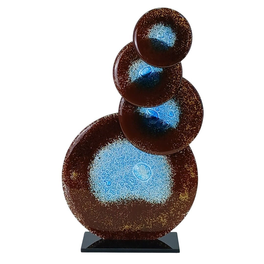 Soyut Füzyon Cam Obje 26x44cm