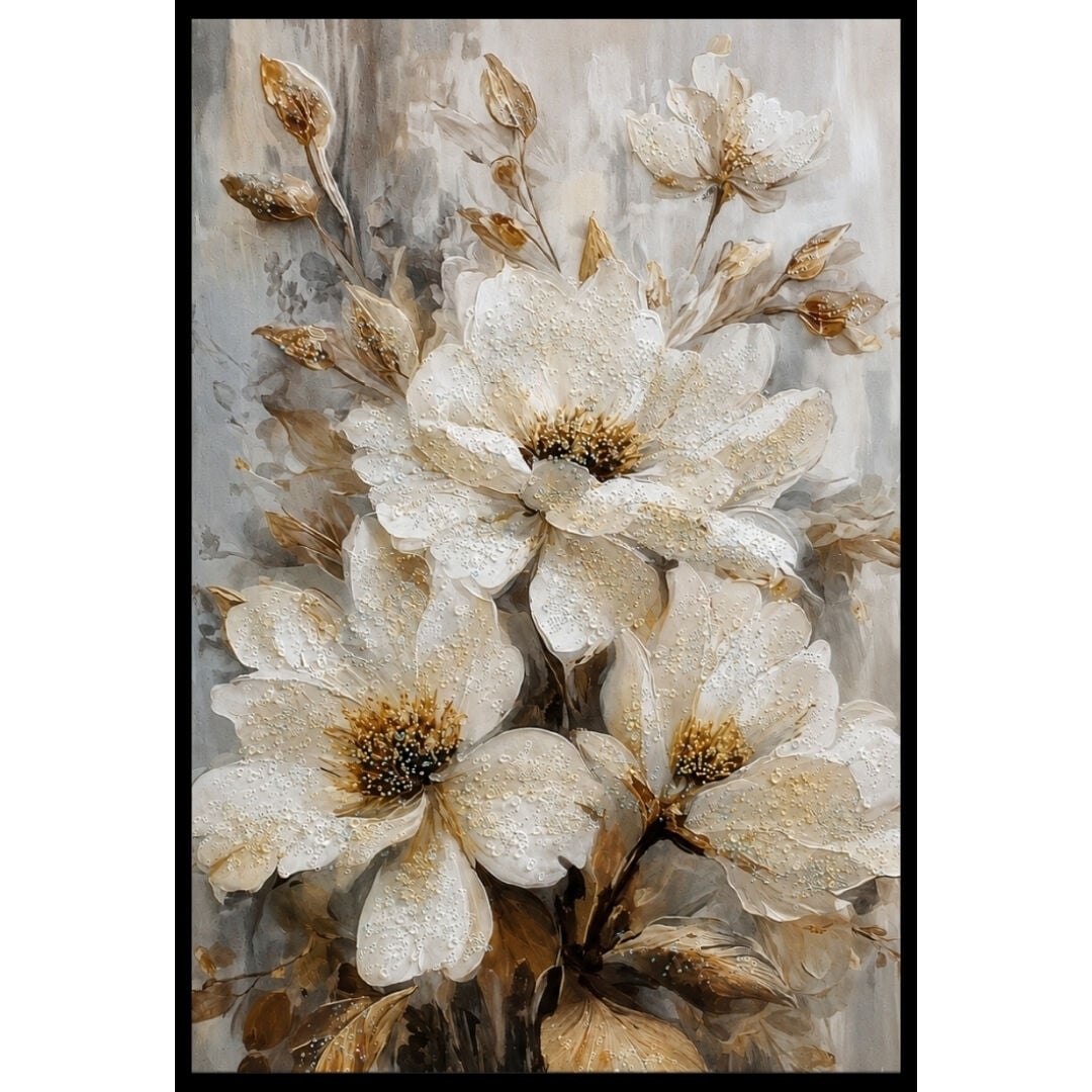 Epoksi Çiçekli Tablo 85x125cm