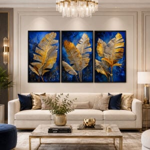 3lü Set Yaprak Epoksi Tablo 80x180cm