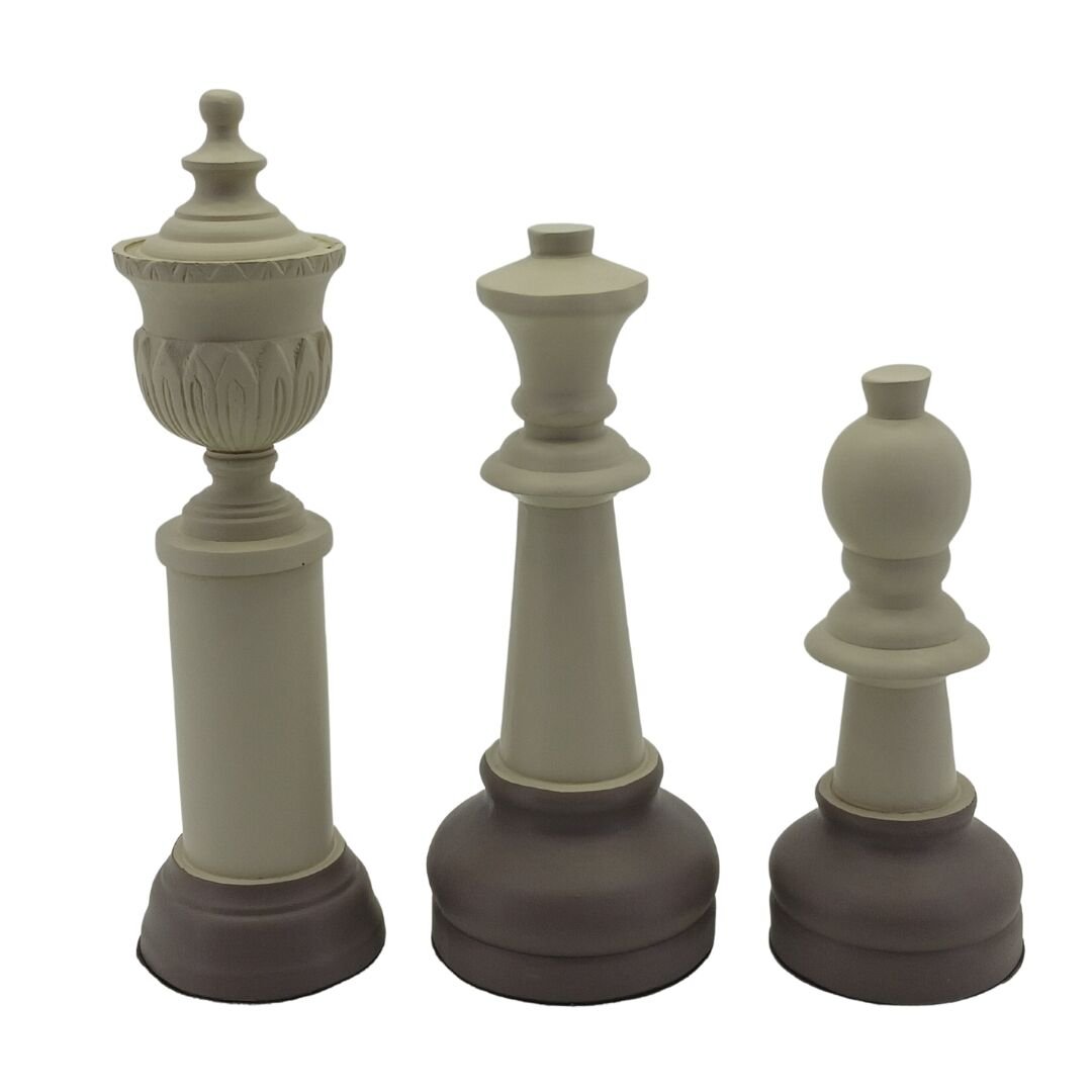 3lü Set Satranç Obje Ladin 10x34cm